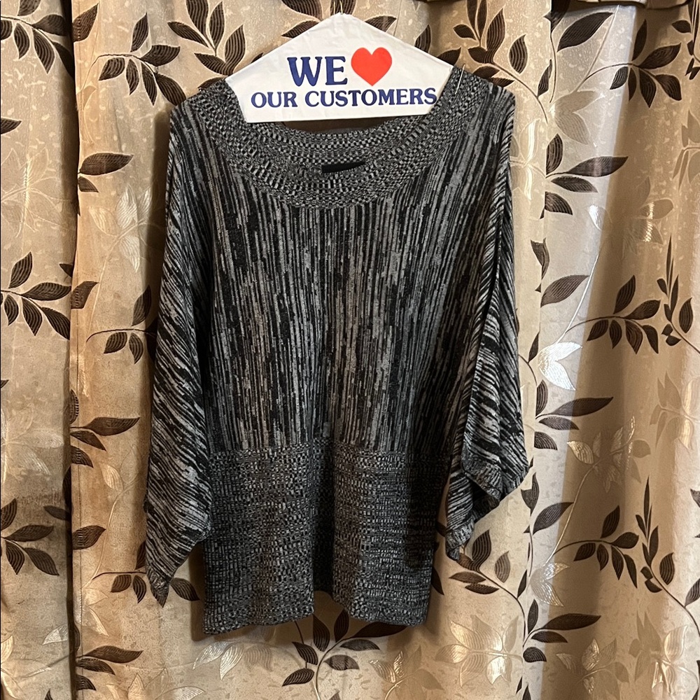 Brittany Black Charcoal and Light Gray Sweater